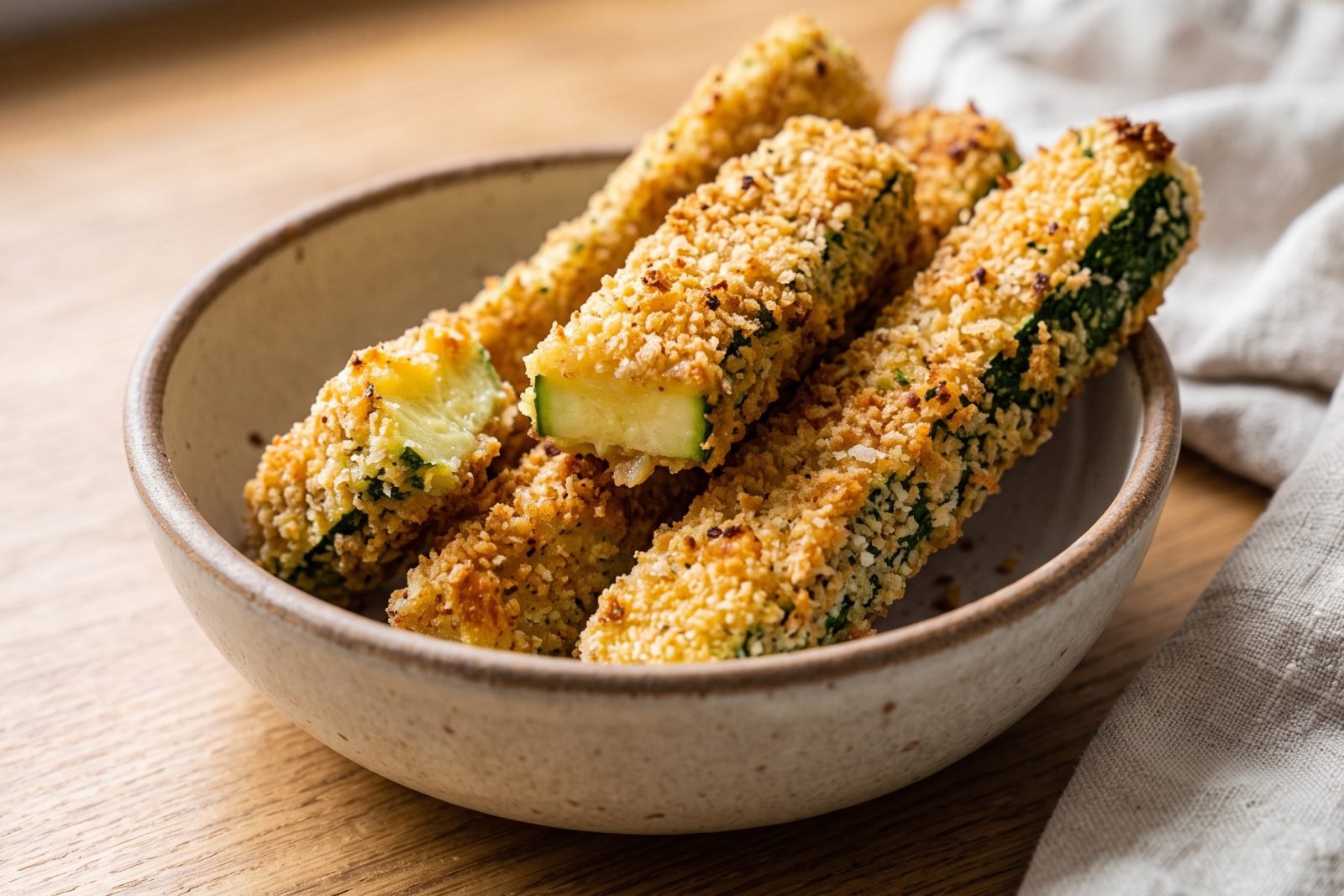 Bastones de calabacín al parmesano